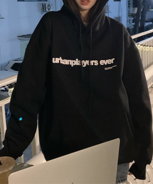 MEMECLE（メメクル）の「【 MEMECLE / メメクル 】ロゴプリント スウェット パーカー（パーカー・レディース・オートミール/ネイビー/ブラック/ホワイト・M/L）」の10枚目の写真