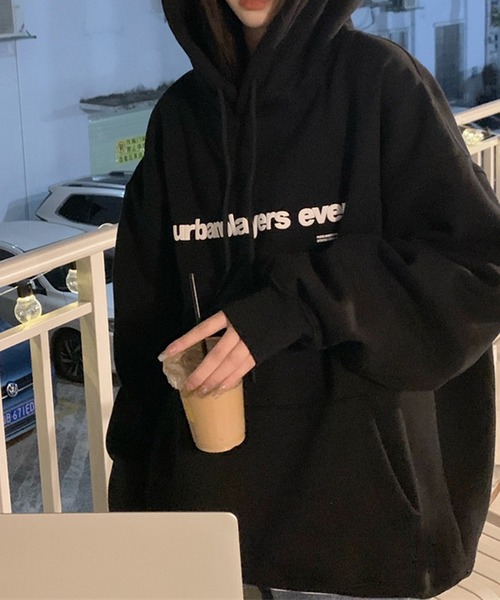 MEMECLE（メメクル）の「【 MEMECLE / メメクル 】ロゴプリント スウェット パーカー（パーカー・レディース・オートミール/ネイビー/ブラック/ホワイト・M/L）」の12枚目の写真