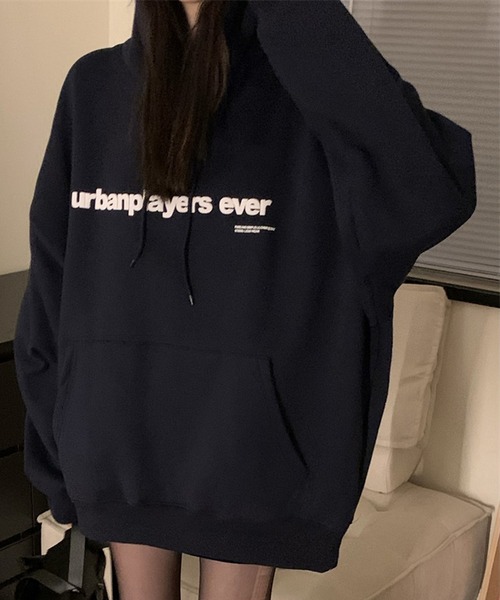 MEMECLE（メメクル）の「【 MEMECLE / メメクル 】ロゴプリント スウェット パーカー（パーカー・レディース・オートミール/ネイビー/ブラック/ホワイト・M/L）」の13枚目の写真