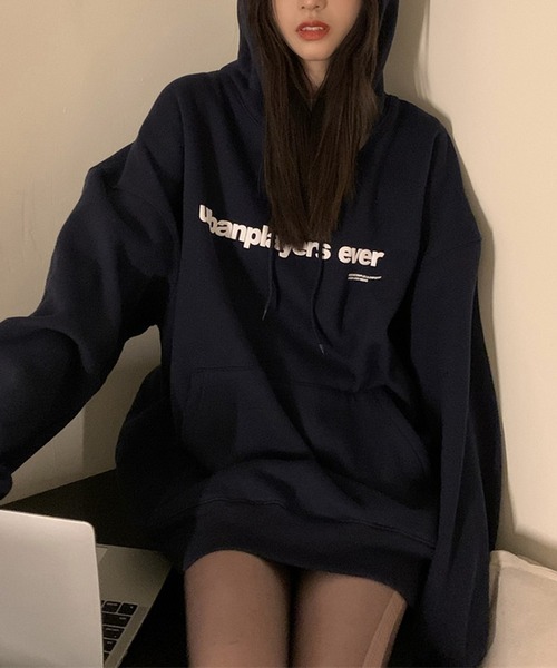 MEMECLE（メメクル）の「【 MEMECLE / メメクル 】ロゴプリント スウェット パーカー（パーカー・レディース・オートミール/ネイビー/ブラック/ホワイト・M/L）」の15枚目の写真