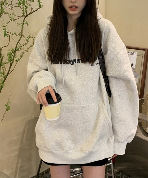 MEMECLE（メメクル）の「【 MEMECLE / メメクル 】ロゴプリント スウェット パーカー（パーカー・レディース・オートミール/ネイビー/ブラック/ホワイト・M/L）」の16枚目の写真