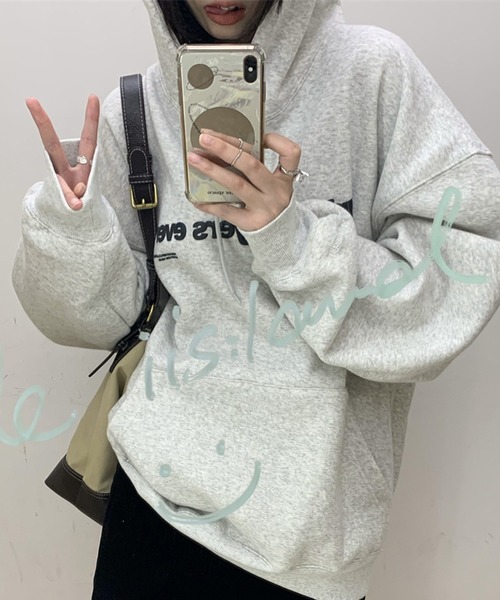 MEMECLE（メメクル）の「【 MEMECLE / メメクル 】ロゴプリント スウェット パーカー（パーカー・レディース・オートミール/ネイビー/ブラック/ホワイト・M/L）」の18枚目の写真