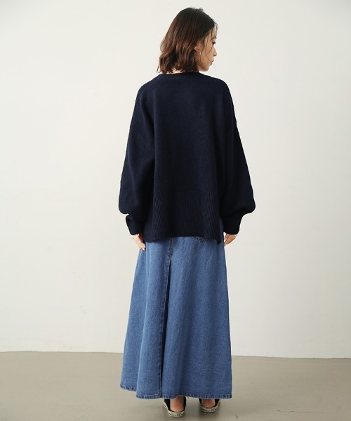 Doux Belle(ドゥーベル)の「Aラインデニムロングスカート(スカート・レディース・ブルー/ワンウォッシュ/ネイビー・SMALL/MEDIUM/LARGE/X-LARGE)」の14枚目の写真