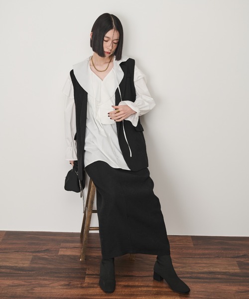 バックデザインテーラードベスト（ベスト）｜Shelly island（シェリー