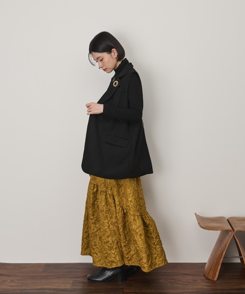 Shelly island（シェリーアイランド）の「バックデザインテーラードベスト（ベスト・レディース・ブラック/ブラウン・FREE）」の7枚目の写真