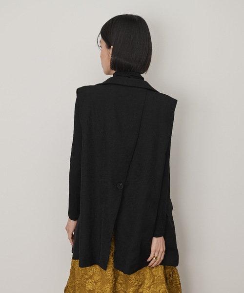 Shelly island（シェリーアイランド）の「バックデザインテーラードベスト（ベスト・レディース・ブラック/ブラウン・FREE）」の5枚目の写真