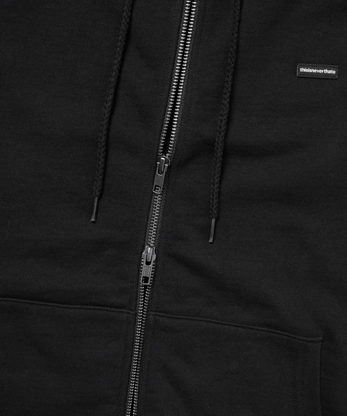 THISISNEVERTHAT ブラックパーカー　フルジップアップ　フーディー thisisneverthat パーカー INTL. Logo Zip Up Hoodie メンズ