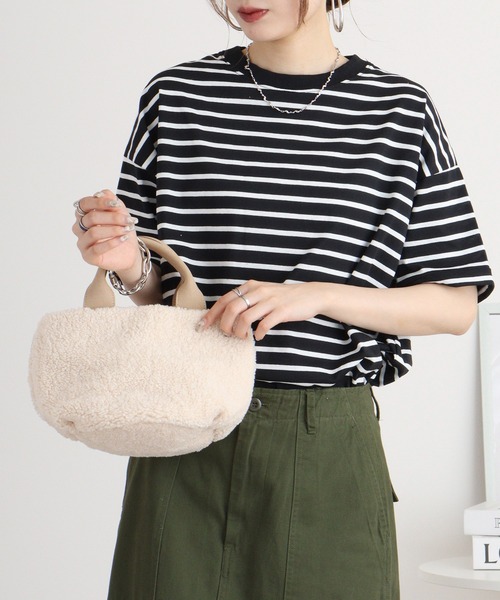 ROOTOTE(ルートート)の「ROOTOTE フェイクシアリングミニトート(トートバッグ・レディース・オフホワイト/グリーン系その他/ブラウン/グレー・FREE)」の6枚目の写真