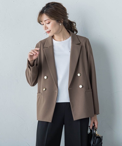 ketty（ケティ）の「ハイストレッチジョーゼットWジャケット≪手洗い可能≫（ダウンジャケット/コート・レディース・ネイビー/ブラウン・M）」の13枚目の写真