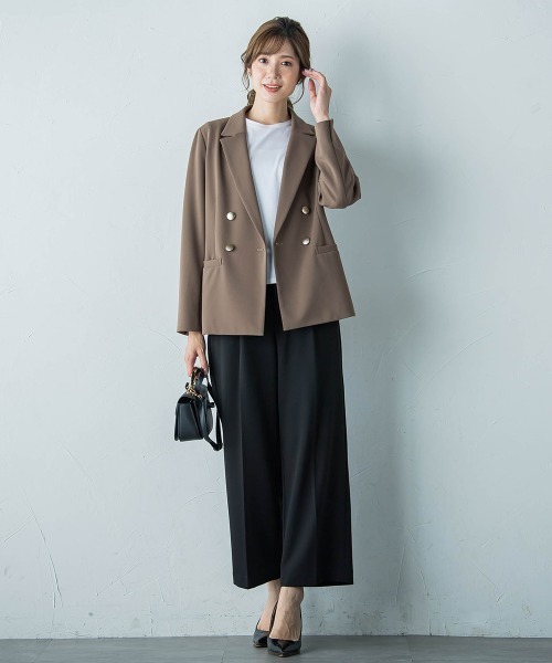 ketty（ケティ）の「ハイストレッチジョーゼットWジャケット≪手洗い可能≫（ダウンジャケット/コート・レディース・ネイビー/ブラウン・M）」の15枚目の写真