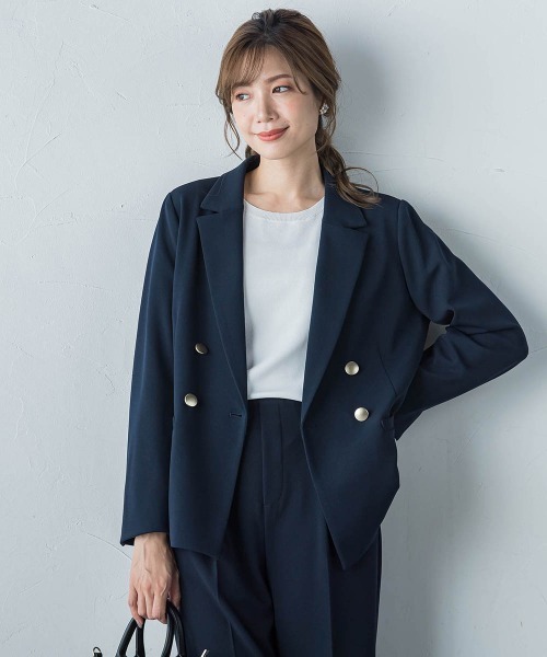 ketty（ケティ）の「ハイストレッチジョーゼットWジャケット≪手洗い可能≫（ダウンジャケット/コート・レディース・ネイビー/ブラウン・M）」の21枚目の写真