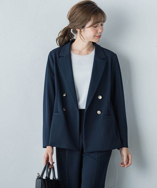 ketty（ケティ）の「ハイストレッチジョーゼットWジャケット≪手洗い可能≫（ダウンジャケット/コート・レディース・ネイビー/ブラウン・M）」の22枚目の写真
