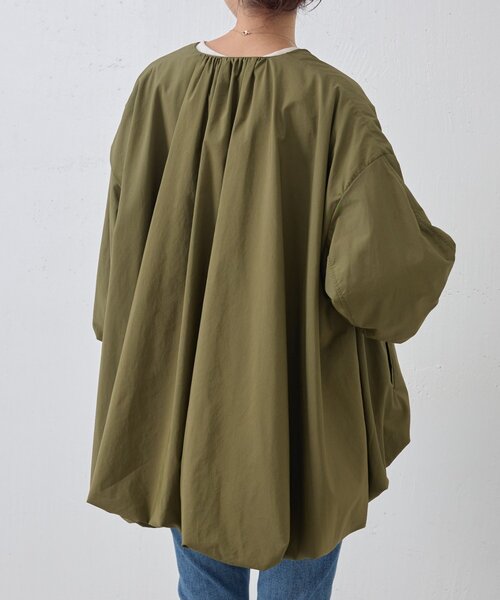 セール】ソデパフバルーンブルゾン（ノーカラージャケット