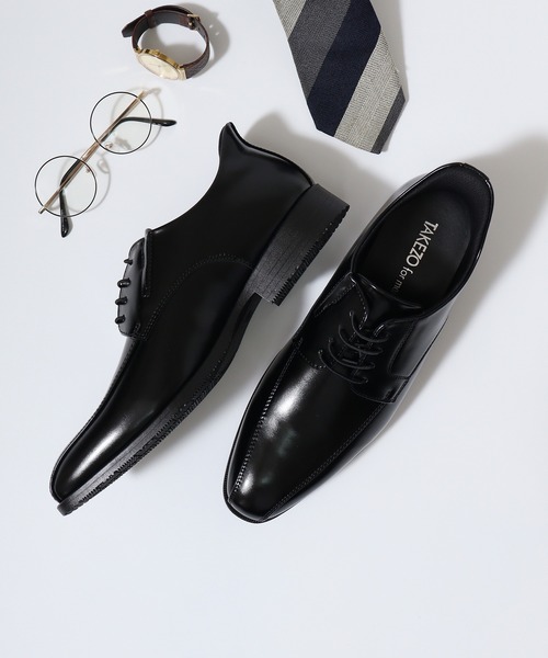 セール】TAKEZO 手を使わずに履ける ビジネスシューズ プレーントゥ