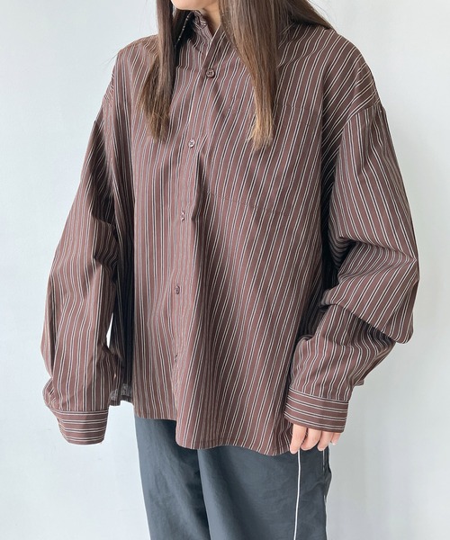 AS KNOW AS plus（アズノゥアズプラス）の「◇バックアートサガラロゴ刺繍 オーバーサイズシャツ（シャツ/ブラウス・レディース・ブラウン系/レッド系/ベージュ系・FREE）」の20枚目の写真