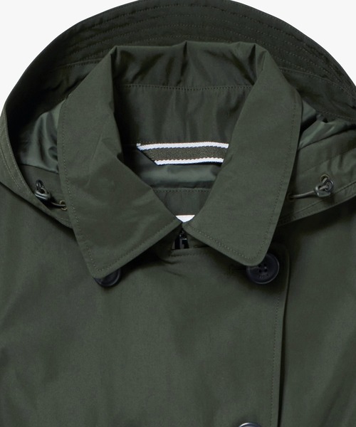 AIGLE(エーグル)の「GORE-TEX ゴアテックス 防水 防風 透湿 フーデッド ショートトレンチコート フード取り外し可(トレンチコート・レディース・ベージュ/ダークネイビー/モスグリーン/ライトパープル・36/40/34/38)」の15枚目の写真