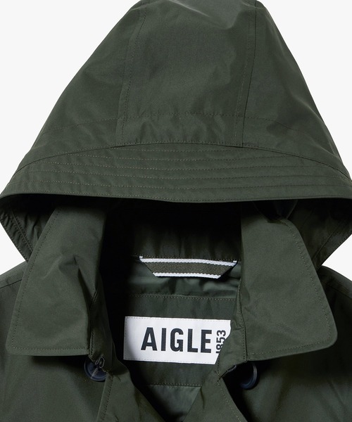 AIGLE(エーグル)の「GORE-TEX ゴアテックス 防水 防風 透湿 フーデッド ショートトレンチコート フード取り外し可(トレンチコート・レディース・ベージュ/ダークネイビー/モスグリーン/ライトパープル・36/40/34/38)」の17枚目の写真