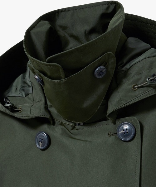 AIGLE(エーグル)の「GORE-TEX ゴアテックス 防水 防風 透湿 フーデッド ショートトレンチコート フード取り外し可(トレンチコート・レディース・ベージュ/ダークネイビー/モスグリーン/ライトパープル・36/40/34/38)」の19枚目の写真