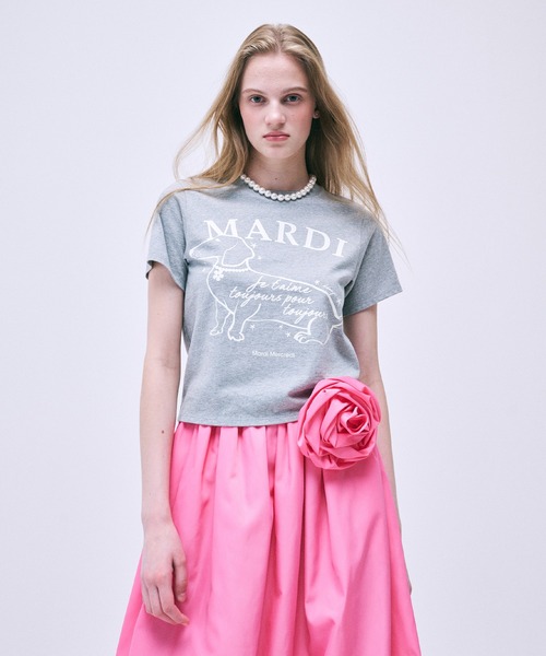 tシャツ SLIM TSHIRT SWING THE TAIL DDANJI FLOWER CHOKER レディース SLIM TSHIRT SWING THE TAIL DDANJI FLOWER CHOKER（Tシャツ