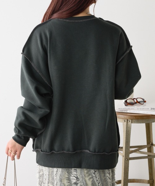 continuer de NICE CLAUP(コンティニューデナイスクラップ)の「マウンテンプリントスウェット(スウェット・レディース・ブラウン/オートミール/スミクロ・FREE)」の6枚目の写真