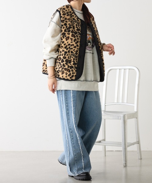 continuer de NICE CLAUP(コンティニューデナイスクラップ)の「マウンテンプリントスウェット(スウェット・レディース・ブラウン/オートミール/スミクロ・FREE)」の16枚目の写真