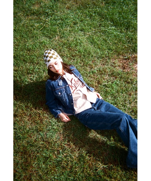 KEBOZ(ケボズ)の「CHECKERBOARD BEANIE(ニットキャップ/ビーニー・レディース・クリーム/ピンク・FREE)」の11枚目の写真