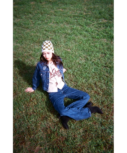 KEBOZ(ケボズ)の「CHECKERBOARD BEANIE(ニットキャップ/ビーニー・レディース・クリーム/ピンク・FREE)」の12枚目の写真
