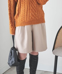 【150㎝前後の小柄さんサイズ】ダブルタック ハーフパンツ