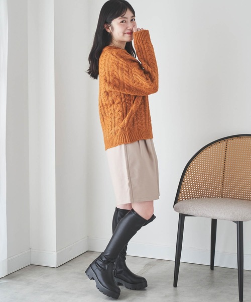 mil(ミル)の「【150㎝前後の小柄さんサイズ】ダブルタック ハーフパンツ(その他パンツ・レディース・チャコールグレー/グレイッシュベージュ/ダークブラウン・XS/S)」の21枚目の写真