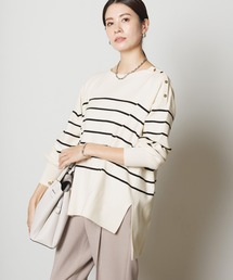 Elura | 濃密なめらか肩ボタンプルオーバー／134029(ニット/セーター)