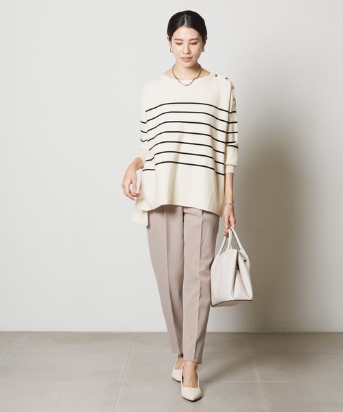 Elura（エルーラ）の「濃密なめらか肩ボタンプルオーバー／134029（ニット/セーター・レディース・ネイビー/グリーン/ダークネイビー/ブラック系その他・FREE）」の6枚目の写真