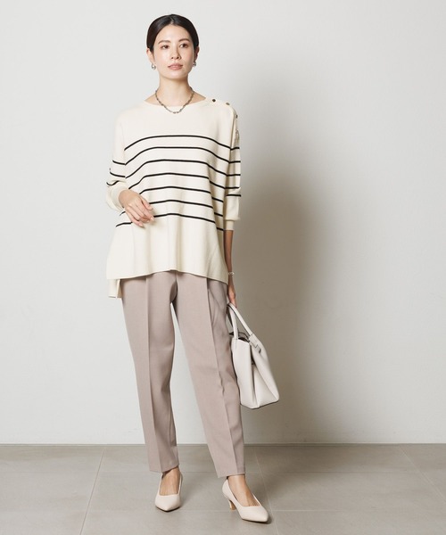 Elura（エルーラ）の「濃密なめらか肩ボタンプルオーバー／134029（ニット/セーター・レディース・ネイビー/グリーン/ダークネイビー/ブラック系その他・FREE）」の7枚目の写真