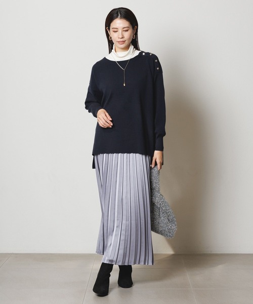 Elura（エルーラ）の「濃密なめらか肩ボタンプルオーバー／134029（ニット/セーター・レディース・ネイビー/グリーン/ダークネイビー/ブラック系その他・FREE）」の10枚目の写真