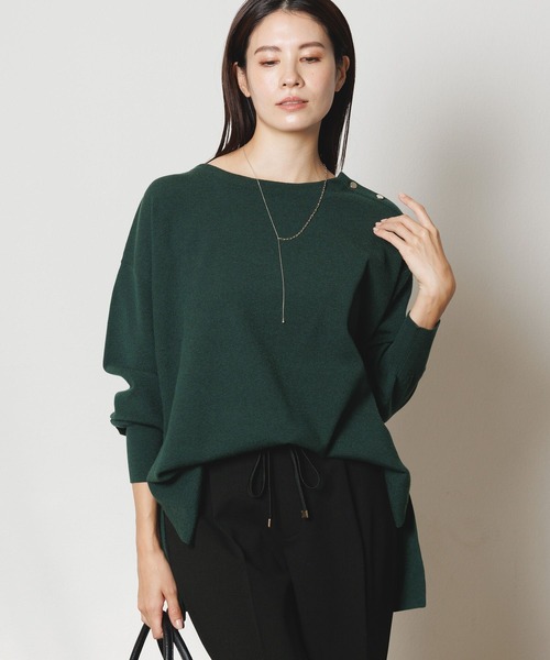 Elura（エルーラ）の「濃密なめらか肩ボタンプルオーバー／134029（ニット/セーター・レディース・ネイビー/グリーン/ダークネイビー/ブラック系その他・FREE）」の12枚目の写真