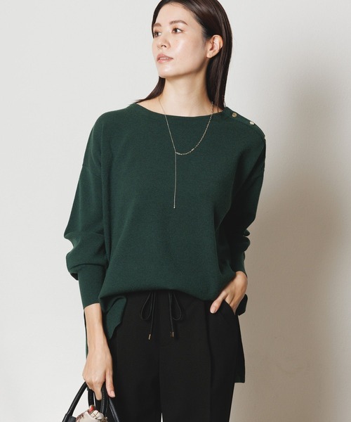 Elura（エルーラ）の「濃密なめらか肩ボタンプルオーバー／134029（ニット/セーター・レディース・ネイビー/グリーン/ダークネイビー/ブラック系その他・FREE）」の13枚目の写真