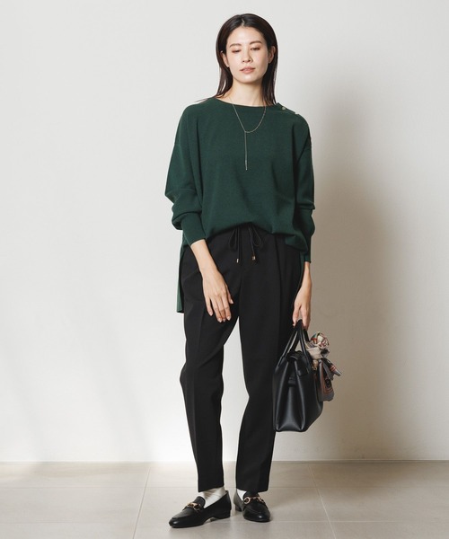 Elura（エルーラ）の「濃密なめらか肩ボタンプルオーバー／134029（ニット/セーター・レディース・ネイビー/グリーン/ダークネイビー/ブラック系その他・FREE）」の15枚目の写真