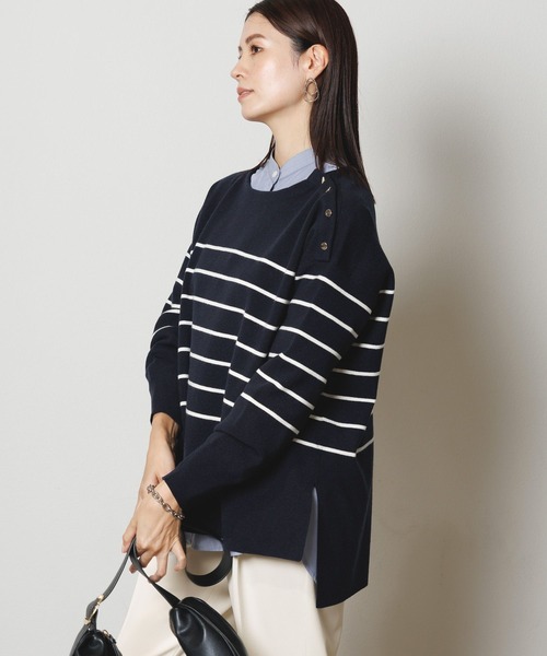 Elura（エルーラ）の「濃密なめらか肩ボタンプルオーバー／134029（ニット/セーター・レディース・ネイビー/グリーン/ダークネイビー/ブラック系その他・FREE）」の16枚目の写真