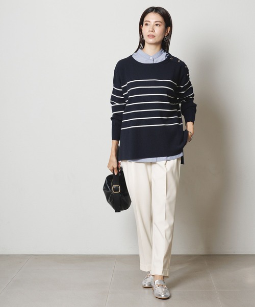 Elura（エルーラ）の「濃密なめらか肩ボタンプルオーバー／134029（ニット/セーター・レディース・ネイビー/グリーン/ダークネイビー/ブラック系その他・FREE）」の18枚目の写真