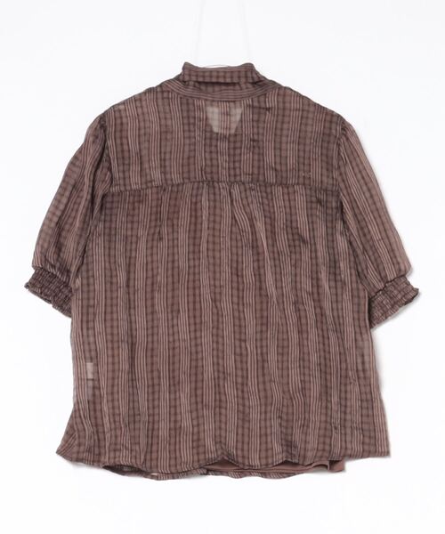 u plume(ユープリュム)の「【LL~4L 大きいサイズ】チェック柄シアーブラウス(シャツ/ブラウス・レディース・グレー/ブラウン/ブラック・LL/3L/4L)」の22枚目の写真