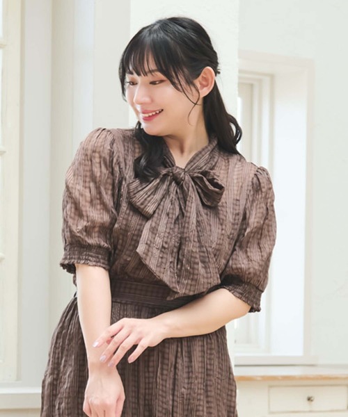 人気✨早い者勝ち！】bluelea シースルーチェックブラウス