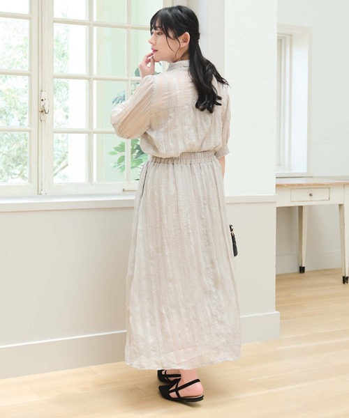 セール】【LL～4L 大きいサイズ】チェック柄シアーブラウス