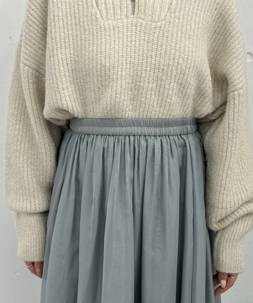 archives（アルシーヴ）の「箔シフォンイレヘムティアードスカート（スカート・レディース・グレー/アイボリー/ブラック/モカ・MEDIUM）」の22枚目の写真