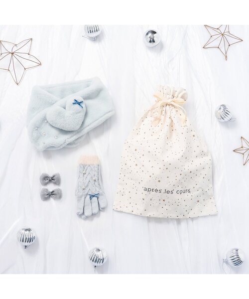 apres les cours（アプレレクール）の「ハートケーブルニット手袋（手袋・キッズ・ピンク/アイボリー/サックスブルー・95/120/140）」の9枚目の写真