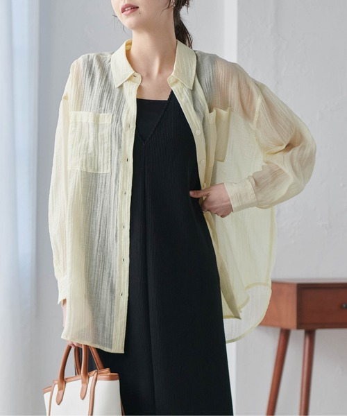 RANAN(ラナン)の「バックスリットシアーシャツ(シャツ/ブラウス・レディース・ホワイト/イエロー/ブラック・M/L/LL)」の22枚目の写真