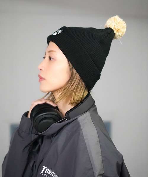 NEW OVAL BONBON KNIT CAP BEANIE/スラッシャーフロントブランドロゴ