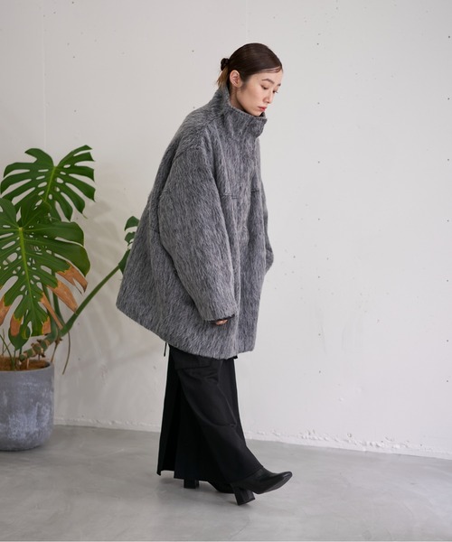 1日限定ノンネイティブサイエンティストコートチャコール0 スタンドカラーコート（ステンカラーコート）｜nearness（ニアネス）の