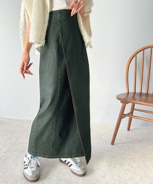 classicalelf（クラシカルエルフ）の「ヴィンテージライクなデニムスタイルに。ストレッチデニム素材ロングタイトスカート（デニムスカート・レディース・ブラック系/ブルー系・X-LARGE/LARGE/MEDIUM/SMALL）」の19枚目の写真