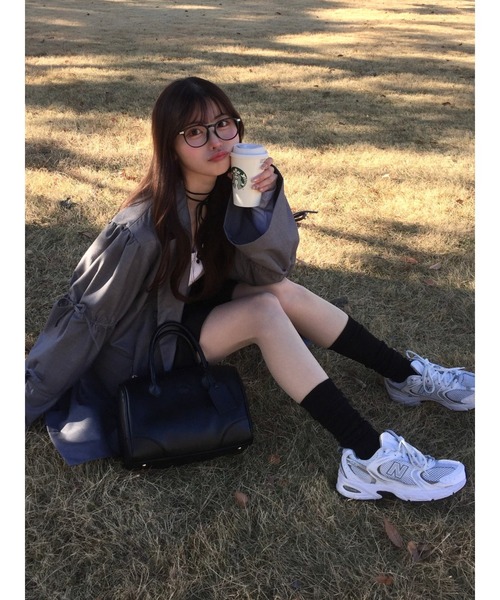 jouetie（ジュエティ）の「スリーブリボンジャケットミニワンピース【セットアップ対応】卒業式 入学式 バレエコア 春服（テーラードジャケット・レディース・ピンク/グレー/ネイビー/ベージュ・MEDIUM）」の8枚目の写真