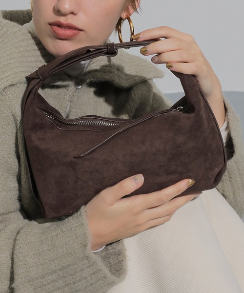 スウェード調 ハンド ショルダー マルチ ショルダーバッグ（ショルダーバッグ）｜en CAnAF（エンカナフ）