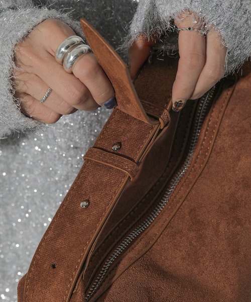 スウェード調 ハンド ショルダー マルチ ショルダーバッグ（ショルダーバッグ）｜en CAnAF（エンカナフ）